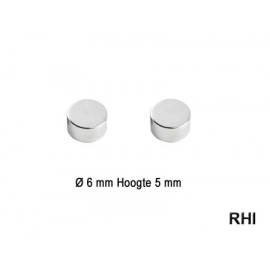 Magneten rond Ø6x5mm (2st)