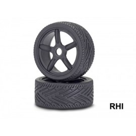 900076 1/8 On-Road Tire-/rimsset black