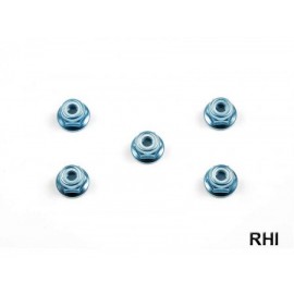 53159, 4mm-Alum. Flanged Lock Nut blue