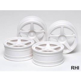 53471, 1/10 5-Spoke Wheels white 24mm